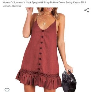 Women's Summer V Neck Spaghetti Strap Button Down